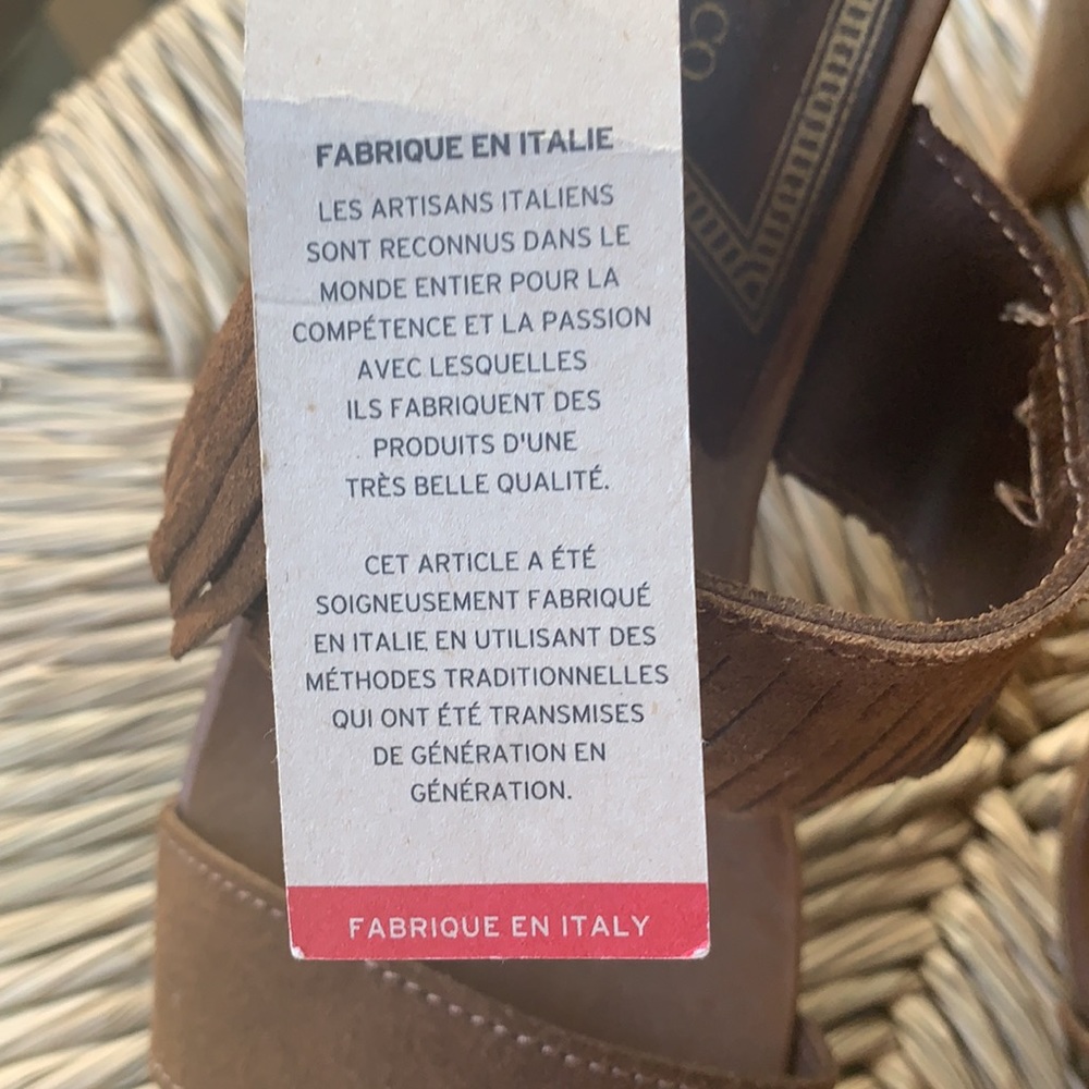 Brown Suede sandals with fringe - Picture 3 of 12
